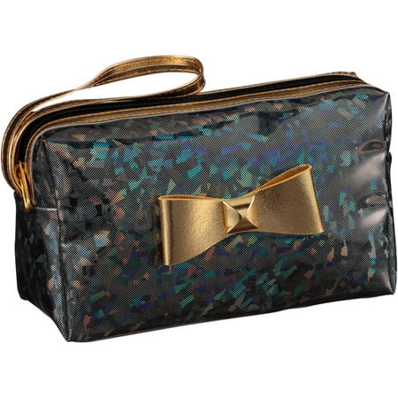 Walmart Holiday 2014 Cosmetic Bag, Black with Shiny Print