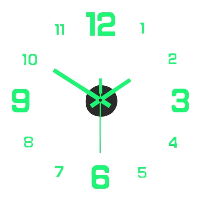 Abbracc Modern Luminous Frameless Wall Clock Stickers Large Silent for Living