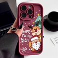 thumbnail image 3 of Funda de silicona con patrón navideño para iPhone, carcasa suave de TPU a prueba de golpes para teléfono iPhone 16, 15, 14, 13, 12, 11 Pro Max Plus, X, XS, XR, 8, 7, 3 of 5