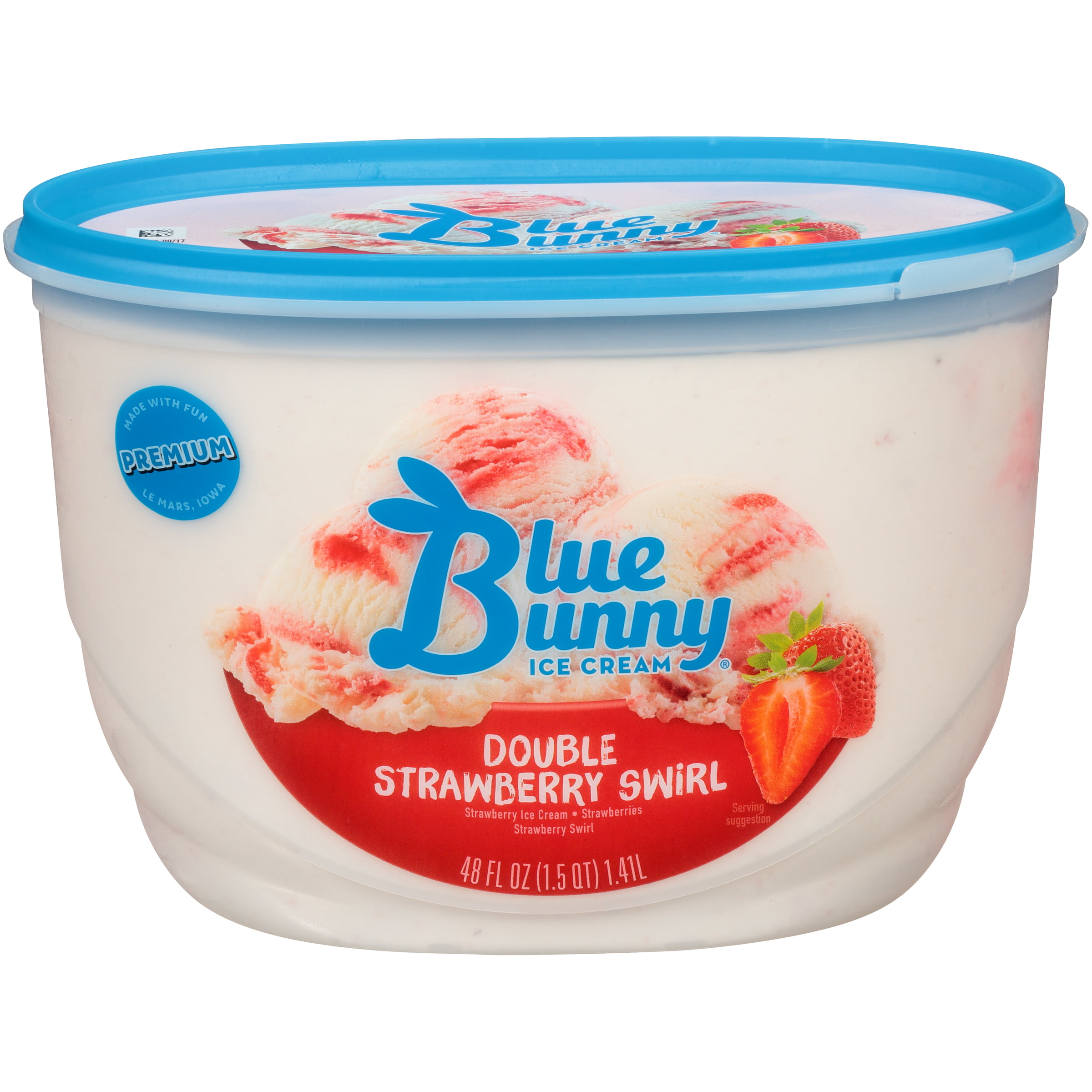 Blue Bunny Premium Double Strawberry Swirl Ice Cream , 48 fl oz ...