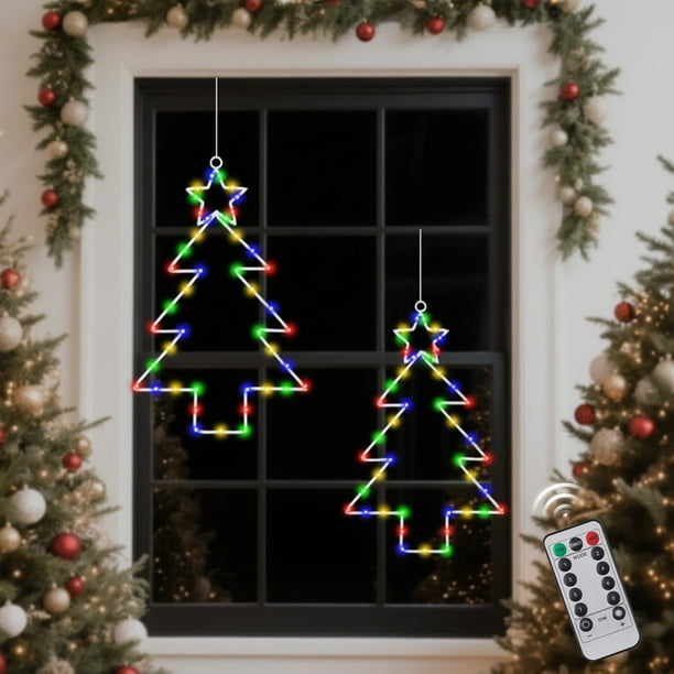 cpengpj Remote Control Iron Christmas Tree Lights with 8 Modes, White LED String for Indoor Decoration, Energy Saving Star Top