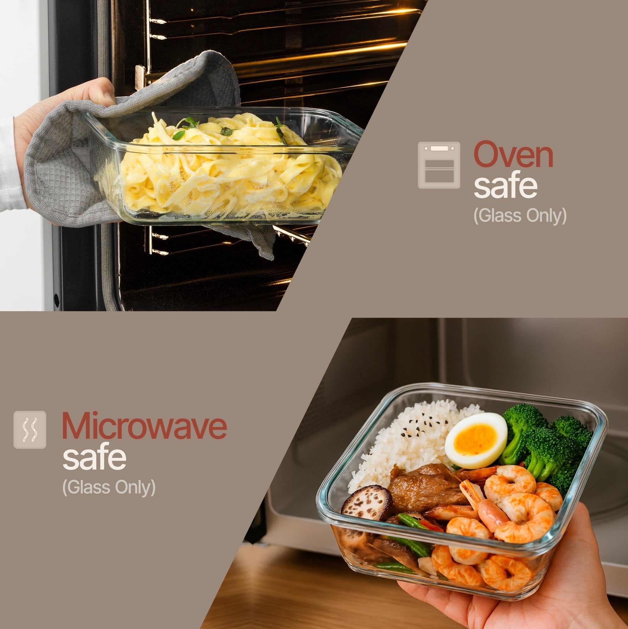 Bakken Borosilicate Glass Food Storage Containers with Lids 24 Pieces,  Microwave & Freezer Safe, Black