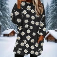 thumbnail image 2 of Long Sleeve Shirts for Women Flannel Winter Warm Crewneck Graphic Printed Tops Casual Loose Pullover Top with Pockets (XXL, Navy), 2 of 9