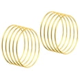 thumbnail image 1 of Unique Bargains 4 Inch Dream Catcher Rings, 10 Pcs Metal Macrame Wreath Floral Round Ring Hoop, Gold, 1 of 6