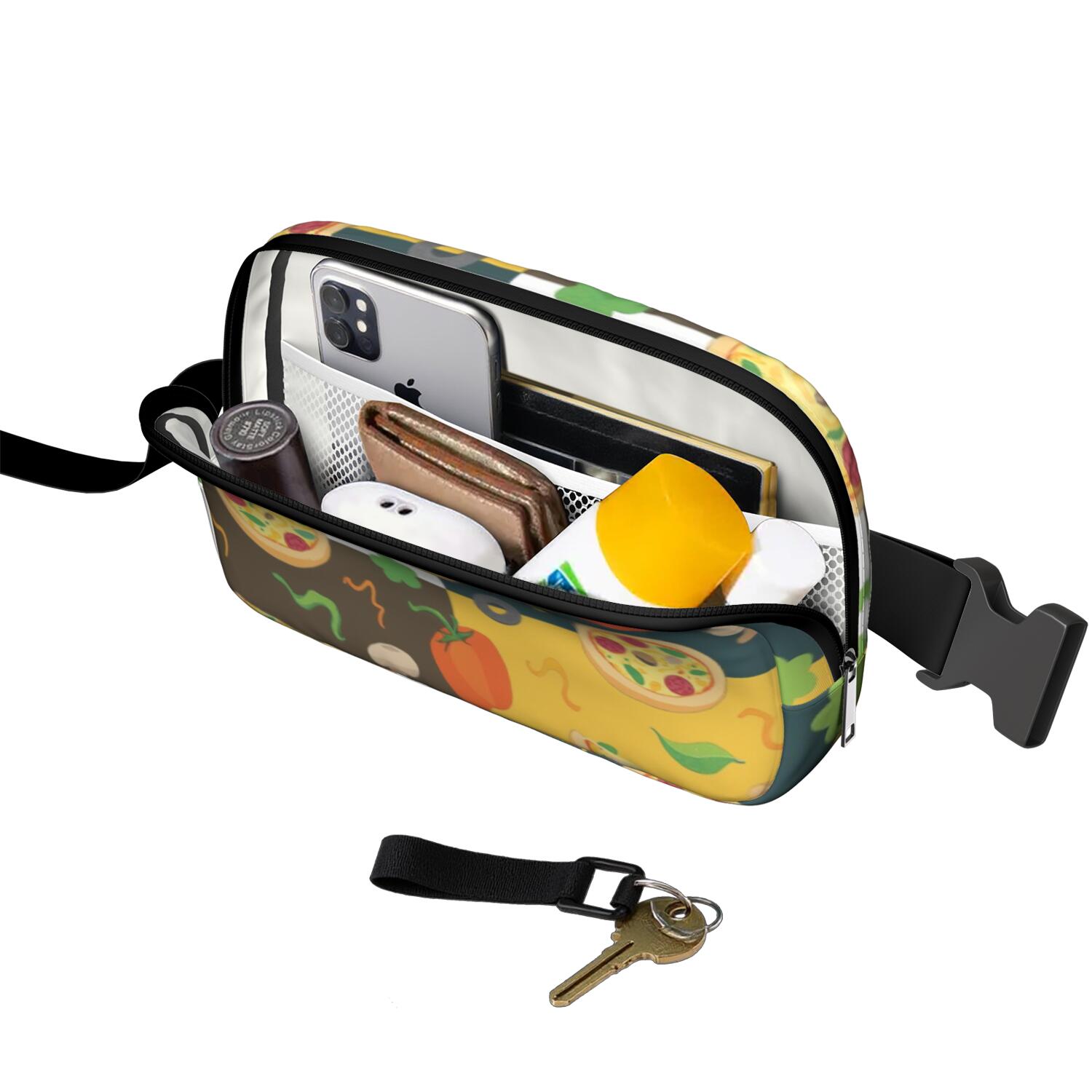 Waist Bag for Sports Enthusiasts Commuters Waist Bag & Hip Bum Bag with Adjustable Strap for Outdoors Workout Traveling Pizza Sporty Waist Pack