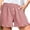 Watermelon Red, variant on CHGBMOK Womens Linen Striped Shorts Ruffle Casual Athletic Shorts Comfy Short Pants with Pockets Summer Beach Vacation Outfits