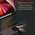 thumbnail image 4 of Graflsoa Clavier Rétroéclairé Bluetooth Détachable avec Pavé Tactile et Fente pour Stylet, Compatible avec iPad 10.2 Pouces 2019/2020/2021, iPad Pro 10.5 Pouces, iPad Air 3 10.5 Pouces, Étui TPU Noir, Chargement Type-C, Batterie 450mAh, 4 of 6