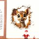 thumbnail image 2 of Pegatina navideña para la pared - Calcomanía festiva de agujero de ratón para Papá Noel - Decoración sin daños para puertas y paredes, 2 of 2