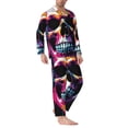 thumbnail image 2 of Balery Colorful Skull Pijama para Hombre de Dos Piezas con Manga Larga, Conjunto de Dormir y Descanso Suave con Bolsillos-X-Large, 2 of 7