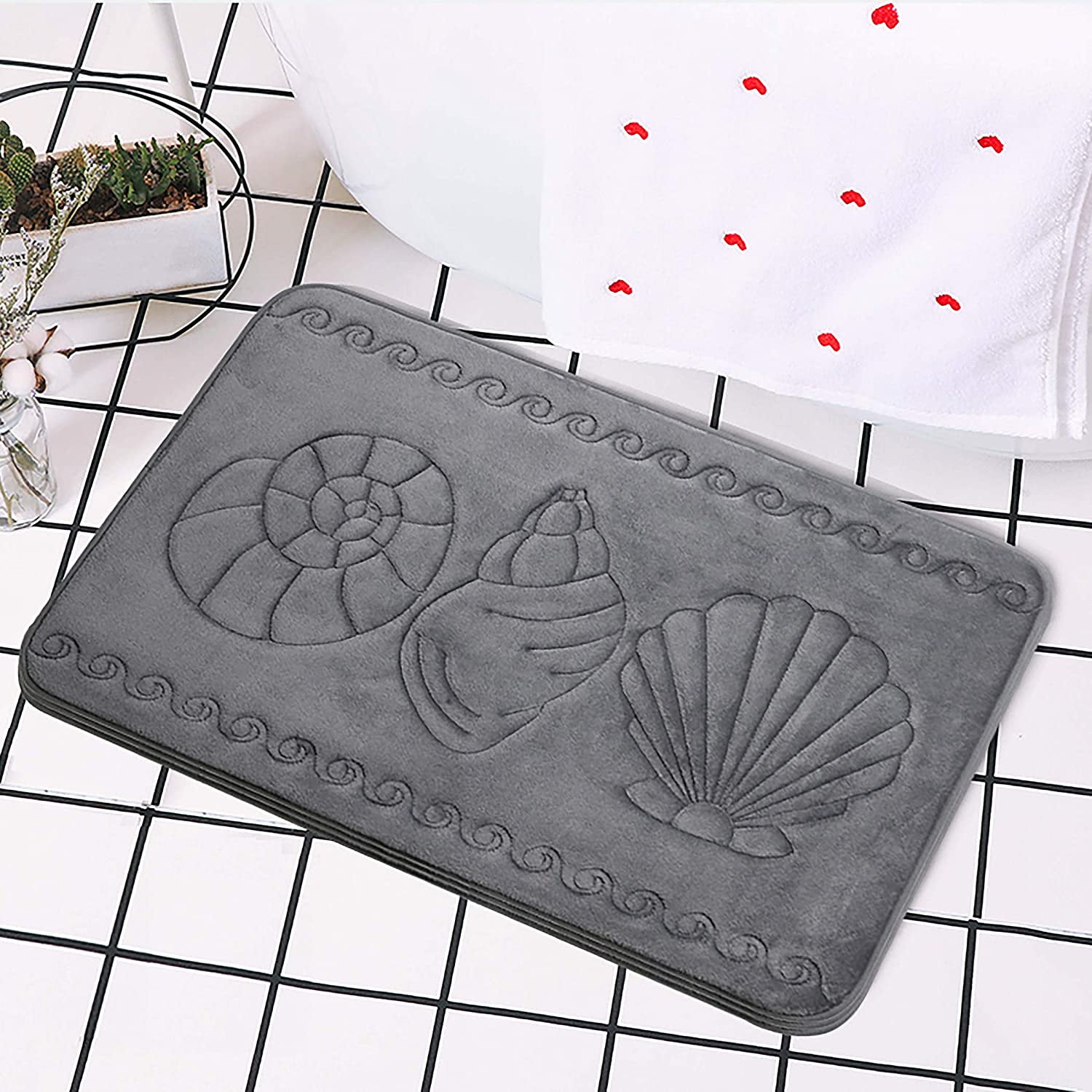 Swift Home Cozy Cotton Candy Soft Non-Slip Memory Foam Bath Rug