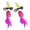 Pink, variant on 2PCS Interaction Pet Door Toy Teaser Toy Squeak with Feathered Tail for Indoor Cats Entertainment
