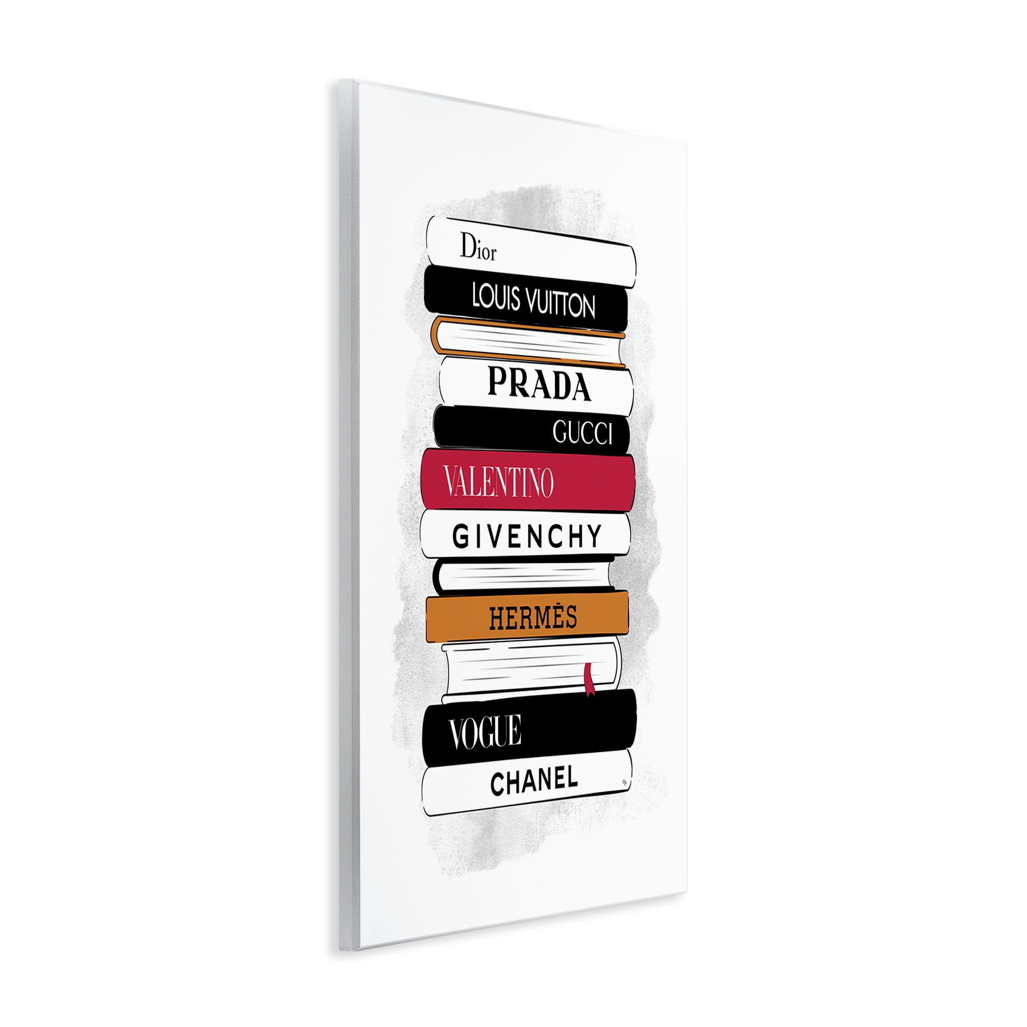Stupell Industries Tall Fashion Bookstack Beauty & Fashion Painting Unframed Art Print Wall Art, 13 x 19