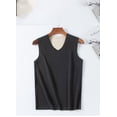 thumbnail image 2 of FINALGANG Mens Sweater Vest Solid Color Black Reversible V Neck Sleeveless Thermal Vest Contrast Lining Casual Warm Undershirt For Daily Layering Wear Versatile Knitwear, 2 of 4