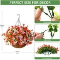 thumbnail image 2 of Artificial Hanging Flowers in Basket for Patio Lawn Garden Decor,12 inch Coconut Lining Hanging Baskets with Artificial Daisy Flowers for The Decoration (red Pink), 2 of 12
