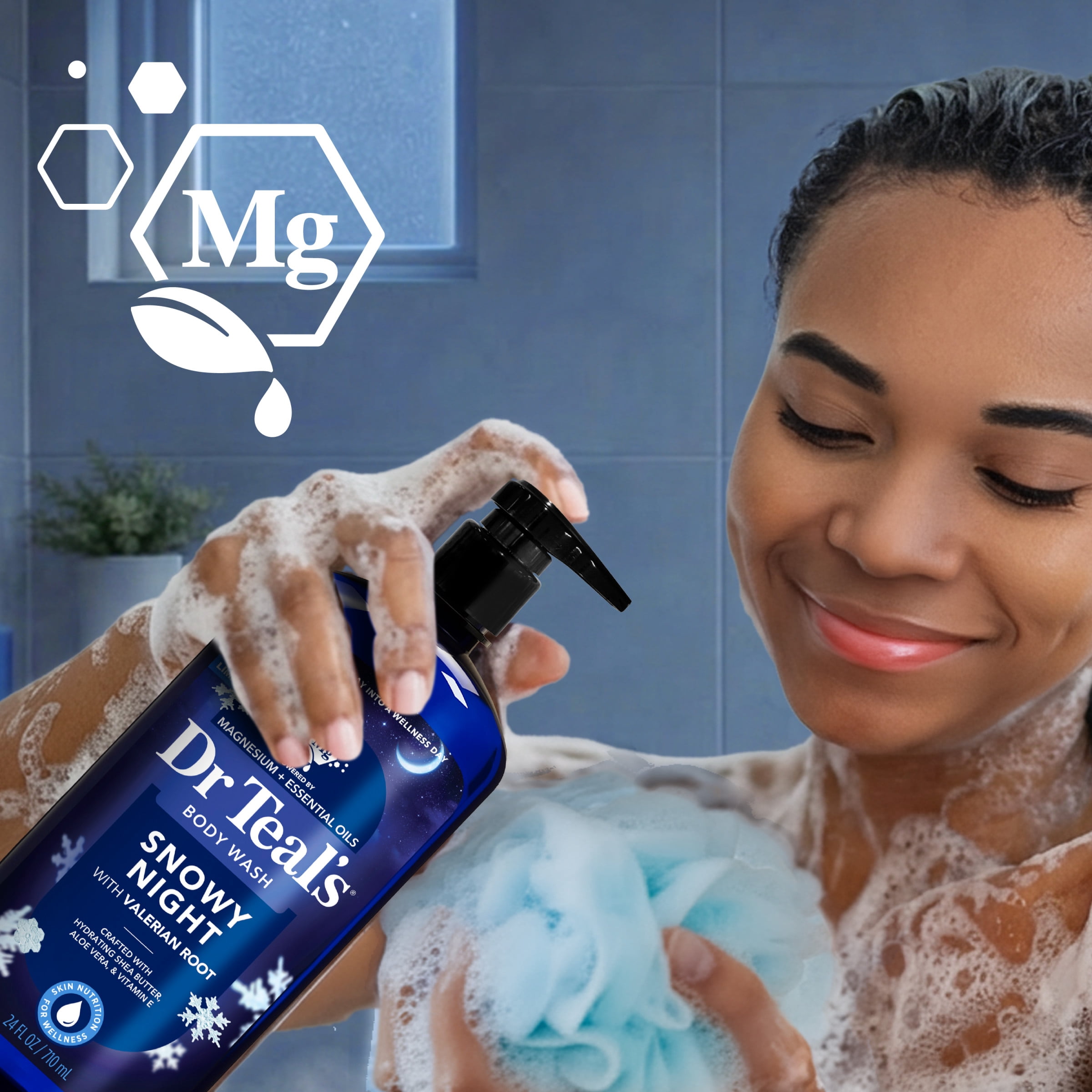 Dr Teal's Snowy Night Body Wash with Pure Epsom Salt, 24 fl oz