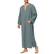 thumbnail image 4 of INSPIRAR CHIC Pijamas para Hombre de Algodón Ropa de Dormir con Cuello en V y Abertura Lateral, Túnica Larga con Bolsillo XL Gris Oscuro, 4 of 5