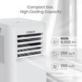 thumbnail image 6 of TOSOT 8,000 BTU Portable Air Conditioner, Easier to Install, Quiet and 3-in-1 Portable AC, Dehumidifier, Fan for Rooms Up To 250 sq ft, Aovia Series, 6 of 9