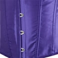 thumbnail image 4 of Women's Satin Corsets Top Plus Size Gothic Overbust Corset Lace up Vintage Bustier Corset Deep Purple Size 4XL, 4 of 6