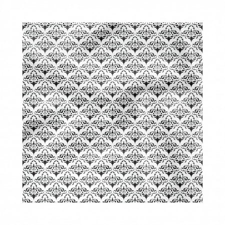 Acanthus Napkins Set of 4, Repeating Monochrome Pattern of Antique Royalty Inspired Swirling Motif, Silky Satin Fabric for Brunch Dinner Buffet Party, by Ambesonne