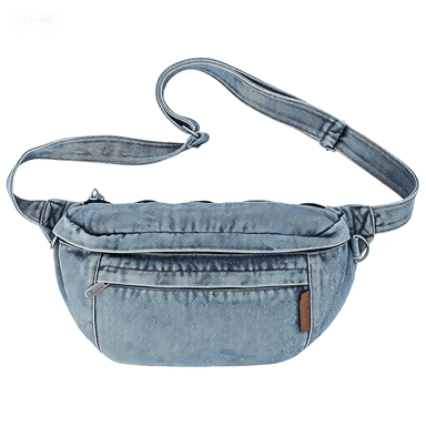 GASTROPOD 2026 New Denim Fanny Pack for Women,Large Jean Crossbody Bag with Adjustable Strap,Light Blue Purse with Multiple Pockets for Daily Essentials,Travel,And Casual Wear