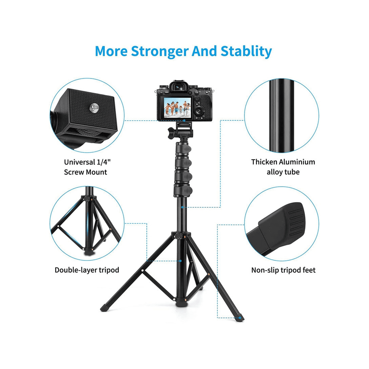Selfie Stick Phone Tripod&Monopod, 70Inch Cellphone Tripod Stand for Smart Phone Recording/Photography/Make Up