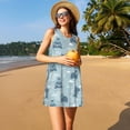 thumbnail image 3 of Xecao Mignon Hippopotame pour Robes d'Été pour Femmes Robes Décontractées de Plage Robes de Plage Sans Manches T-Shirt Robe Évasée avec Poches, 3 of 7