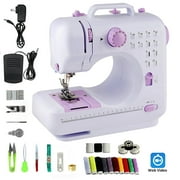 Sewing Machine for Beginner, Portable Mini Sewing Machine with 12 Built-in Stitches Basic Sewing Kit Foot Pedal