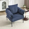 thumbnail image 4 of LiviNest Modern Accent Chair with Gold Legs: Corduroy Upholstered Armchair for Small Apartments - Compact Living Room Seating & Reading Chair with High-Density Cushion Dark Blue, 4 of 6