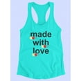 thumbnail image 3 of Made With Love Colorful Tags Racerback Tank Women -Image by Shutterstock, Female x-Small, 3 of 4
