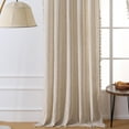 thumbnail image 2 of AIGIA Home Boho Curtains Natural Linen Chic Semi Blackout Bohemian Handmade Tassels Rod Pocket for Living Room 1 Panel, 2 of 5