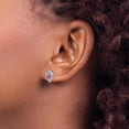 thumbnail image 3 of Solid 14k White Gold Ruby and Diamond Heart Post Earrings - 17mm, 3 of 5