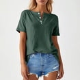 thumbnail image 3 of Womens Tees Short Sleeve Crewneck Oversized T Shirts Casual Loose Fit Lightweight Summer Tops Everyday Outfit, 3 of 5