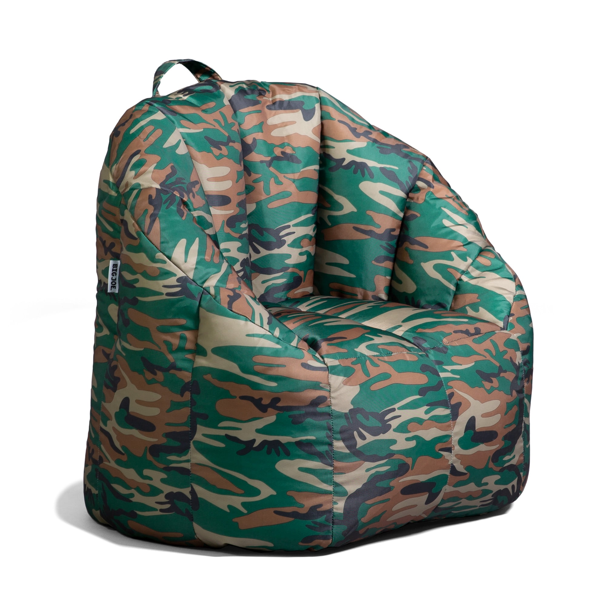 (2 pack) Big Joe Joey Bean Bag Chair for Kids/Teens, 2.5 ft Smartmax Lounge Chair, Easy-Clean & Lightwright, Green Woodland Camo