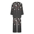 thumbnail image 5 of IROINNID Pajamas for Women 2PC Set Loose Fit Crewneck Pullover with Capri Comfortable Homewear Print Sleepwear Set,Black, 5 of 5