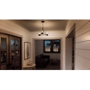 Urban Ambiance Luxury Bohemian Flush-Mount Ceiling Fixture, Size: 14H x 19-5/8W, with Urban Industrial Style Elements, Midnight Black Finish and Clear Shade, UHP2705