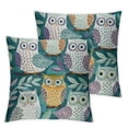 thumbnail image 2 of JRXY Throw Pillow Covers Cute Owls Funny Forest Owl Kid Fun Happy Baby Animal Childish Tree Flower Adorable Bird Cartoon for Living Room Bedroom Sofa Set of 2 White, 2 of 6