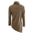 thumbnail image 5 of WREESH Women Casual Solid Color Turtleneck Long Sleeve Button Jacket Spliced Knit Sweater, 5 of 5