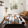 thumbnail image 4 of Orange Black Grey Geometric Tapestry for Bedroom Wall Hanging Tapestry,Middle Century Modern Abstract Art Ceiling Backdrop Tapestries Poster Blanket Wall Decor for Teens Room Living Room 51" x 59", 4 of 8