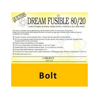 Quilters Dream Fusible 80/20 Batting = Throw Size