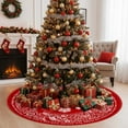 thumbnail image 2 of C Christmas Tree Skirt With Festive Snowflake And Santa Claus Patterns Durable Polyester Material For Covering Tree Base Easy To Clean And Store For Holiday Decoration 1Pc, 2 of 6
