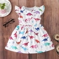 thumbnail image 3 of Lovebay Toddler Girls Dress Dinosaur Print Sleeveless Sundress Summer Apparel 18-24 Months, 3 of 9