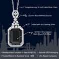 thumbnail image 2 of Gem Stone King 7.20 Cttw Black Onyx Pendant Necklace for Women | 925 Sterling Silver | Gemstone Birthstone | Emerald Cut 14X10MM | With 18 inch Silver Chain, 2 of 5