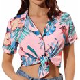 thumbnail image 2 of Blusa de manga corta con cuello en V y estampado informal para mujer a la moda OAVQHLG3B Store  lin121212, 2 of 4