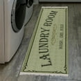 thumbnail image 5 of Ottomanson Machine Washable Text 2x5 Flatweave Cotton Laundry Room Runner Rug, 20" x 59", Beige, 5 of 8