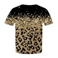 thumbnail image 6 of ZZwxWA Fashion Leopard Print Womens Tops Plus Size Short Sleeve Round Neck Summer Pullover Cute T-Shirt Black XXL, 6 of 6