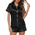 thumbnail image 1 of Pijama de Seda Hielo-Negro-XL, 1 of 5