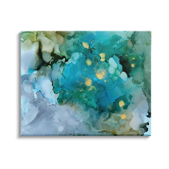 Stupell Industries Modern Ocean Water Abstract Painting Fluid Watercolor Composition, 48 x 36,Design by Victoria Borges