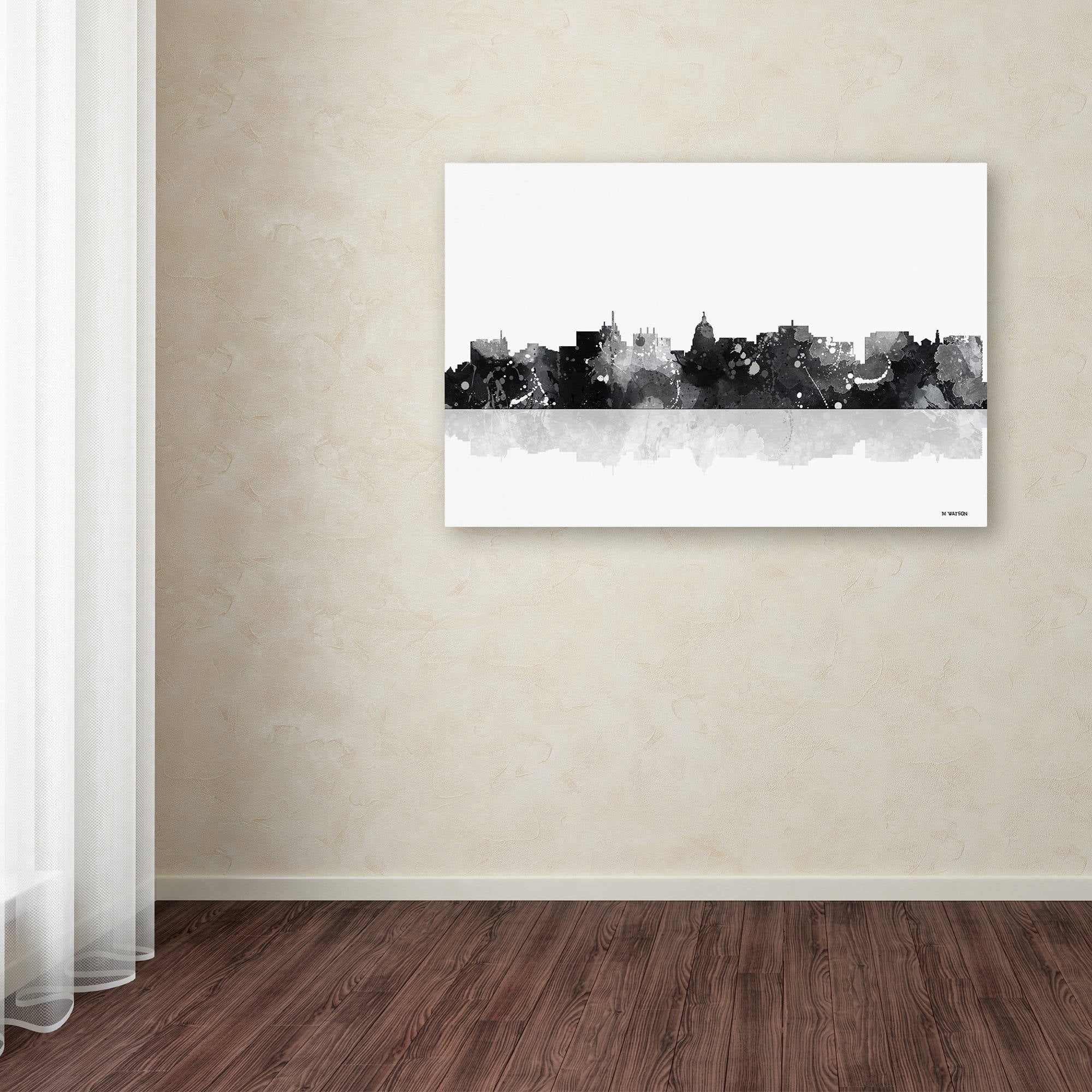 Trademark Fine Art "Madison Wisconsin Skyline BG-1" Canvas Art by Marlene Watson