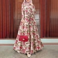 thumbnail image 2 of Abaya Dress for Elegant Women's Printed Dress Long Sleeve Robe Sun Skirt with Detachable Waist Belt, 2 of 7