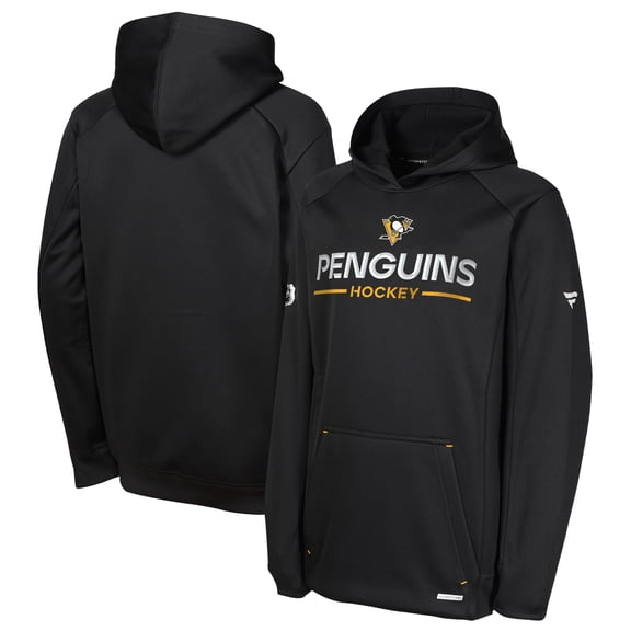 Youth Fanatics Black Pittsburgh Penguins Authentic Pro Rink Raglan Hoodie